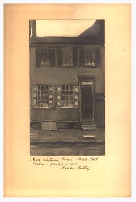 Print of Walt Whitman's House with inscription 