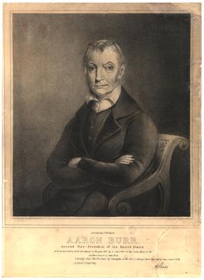 Portrait of Aaron Burr, with printed autograph