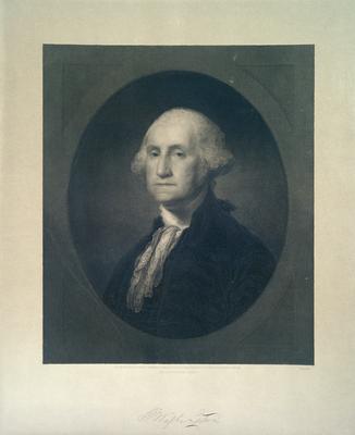 Portrait of George Washington, engraving by William E. Marshall from the original portrait in the Boston Athenaeum