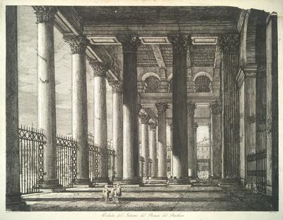 Veduta del Interno del Pronao del Pantheon