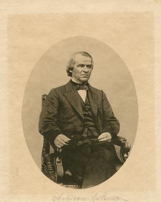 Andrew Johnson; Card attached reads 