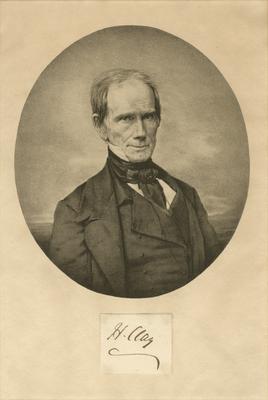 Portrait of Henry Clay, American statesman, with signature beneath portrait, 