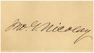 Hand written signature of John G. Nicolay
