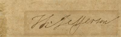 Autograph of Thomas Jefferson, 