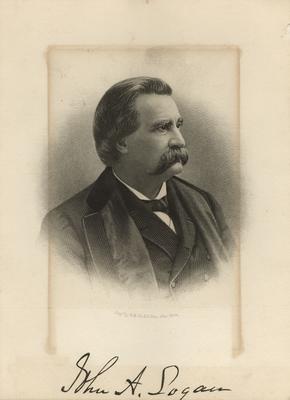 Portrait of John A. Logan, with autograph, 