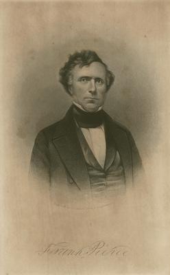 Portrait of Franklin Pierce with printed signature