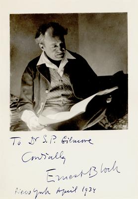 Portrait of Ernest Bloch, autographed 