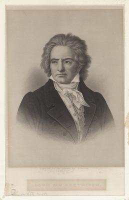 Portrait of German composer, Ludwig van Beethoven