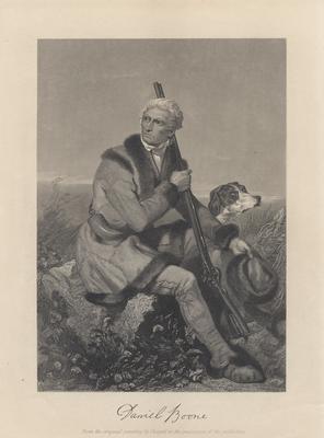 Portrait of Daniel Boone with printed signature