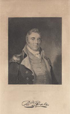 Portrait of Richard Dale, American naval officer, with printed signature