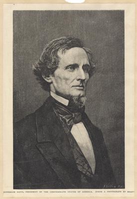 Portrait of Jefferson Davis, (with label: 