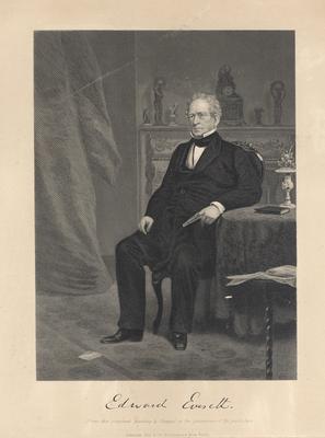 Portrait of Edward Everett with printed signature