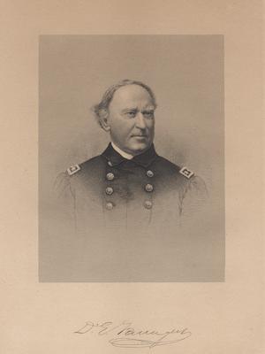 Portrait of Admiral David G. Farragut with printed signature