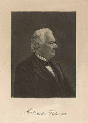 Portrait of Millard Fillmore with printed signature