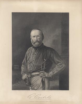 Portrait of G. Garibaldi with printed autograph