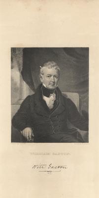 Portrait of William Gaston with printed autograph