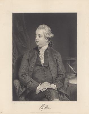 Portrait of E. Gibbon with printed autograph