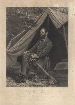 Portrait of Thomas J. (Stonewall) Jackson, with printed autograph