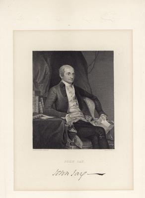 Portrait of John Jay with printed autograph