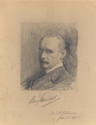Portrait of Alonzo Kimball, with autograph to 