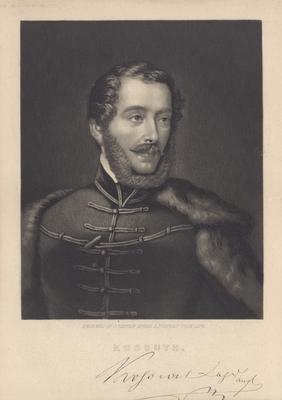 Portrait of Kossuth, with printed signature