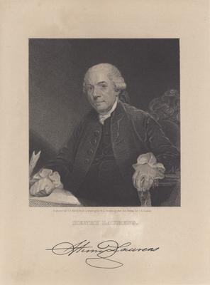 Portrait of Henry Laurens with printed autograph