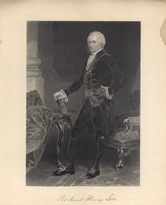 Portrait of Richard Henry Lee with printed autograph