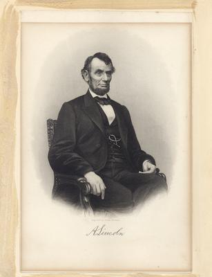 Portrait of Abraham Lincoln, seated in chair