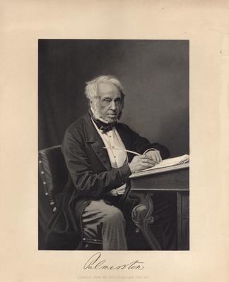 Portrait of Henry John Palmentor with printed autograph
