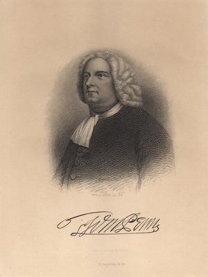 Portrait of William Penn with printed autograph