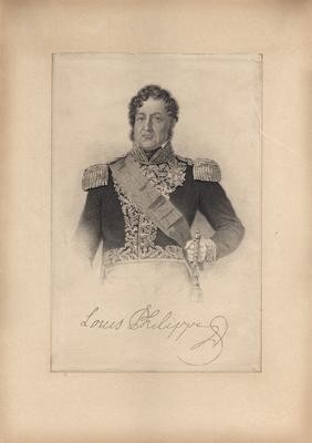 Portrait of Louis Phillippe with printed autograph
