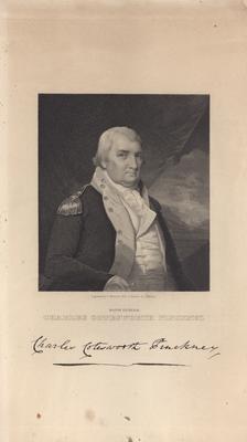 Portrait of Charles Cotesworth Pinckney with printed autograph