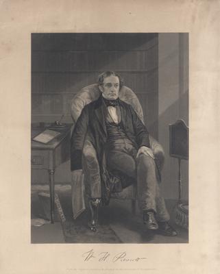 Portrait of William H. Prescott with printed autograph