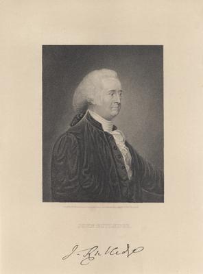 Portrait of John Rutledge with printed autograph
