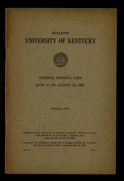 Bulletin of the University of Kentucky, Volume 22 (1947-1948)