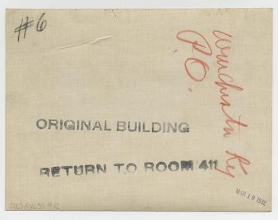 Construction of post office.                          Winchester Ky P.O. handwritten on verso