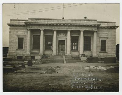 Construction of post office.                          Winchester Ky P.O. handwritten on verso
