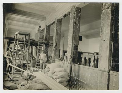Interior construction of post office.                          Winchester Ky P.O. handwritten on verso