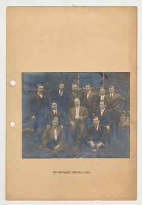 Engineering Department instructors including L. E. Nollau (front row right); F. Paul Anderson (middle row center)