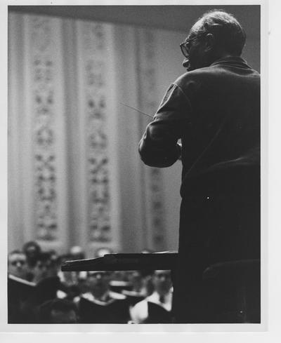 Max Rudolf conducting a rehearsal in Carnegie Hall