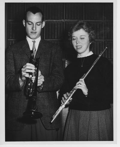 Soloists who performed with the University of Kentucky Symphony Orchestra in Memorial Hall; John Hall with trumpet and Valerie Hembree of Corbin with flute