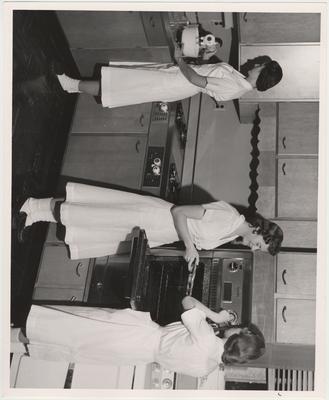 Home Economics students in a kitchen