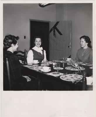 Christmas luncheon; From left to right: Teena Frederickson, Billie Reed, and Patricia Solomon