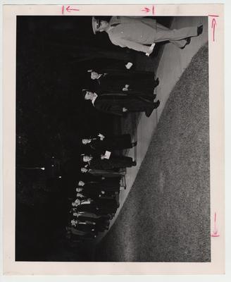 Commencement procession; President Donovan is second from right; Photographer: Mack Hughes