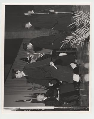 Engineering students receive degrees; Honorary degree recipient Joseph Kastle Roberts, Science doctorate, seated first from left