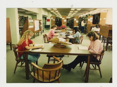 Students study in a library at Ashland Community College