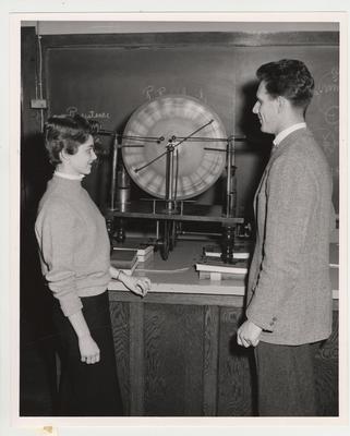 David Jones and Rosamond Nell Haskell in a Physics class