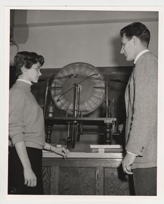 David Jones and Rosamond Nell Haskell in a Physics class