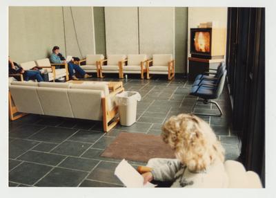Students in a student lounge