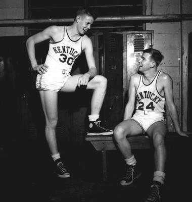 Basketball team members Frank Ramsey (30) and Chesley Riddle (24, did not remain on team)